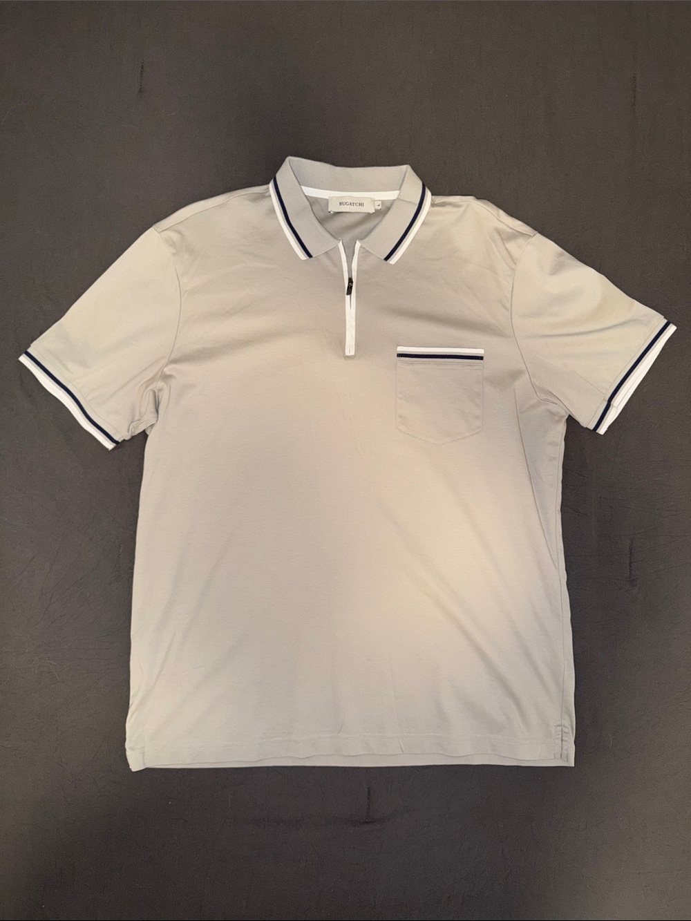 Bugatchi Tipped Quarter Zip Polo
